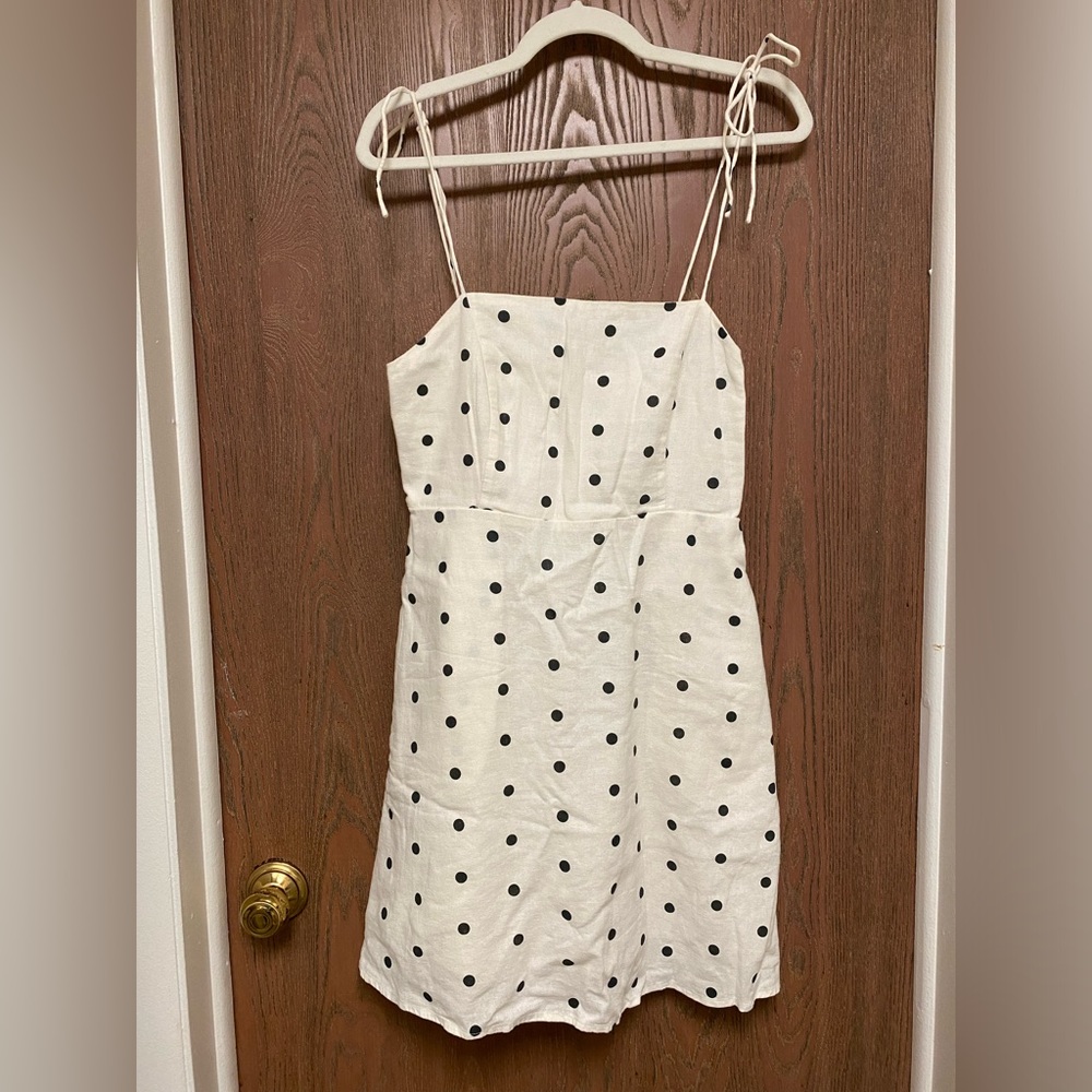 Fit & Flare Tie-Strap Linen Blend Mini Dress